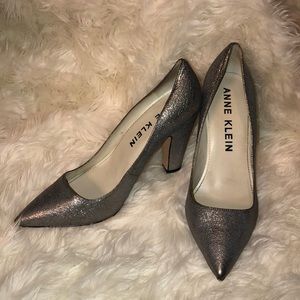 Silver Foil Pumps